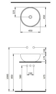 Раковина Berges Mascon 181062 45см серый матовый